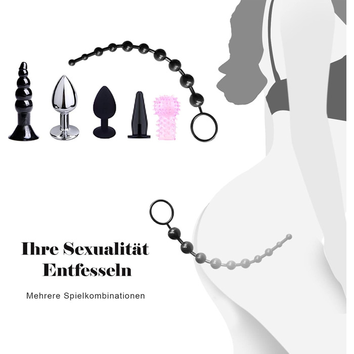 Набір для БДСМ: кайдани, наручники, анальний плагін, кліпси для сосків, плетіння, маска для очей, 28 шт. (фіолетовий)