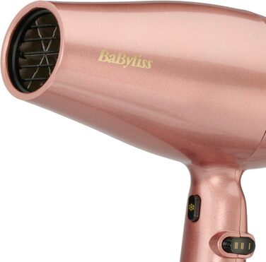 Професійний іонний фен BaByliss Rose Gold 2100W з керамічним покриттям, 3 температурні та 2 швидкісні режими, сріблястий, 5336PE EU