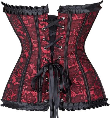 Корсетний топ KUOSE для повних грудей, чорно-білий, великі розміри, червоний