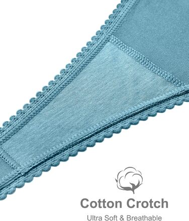 Танга жіночі набір 5 шт. безшовні труси з мереживом, бавовна, мікрофібра, різні кольори (M)