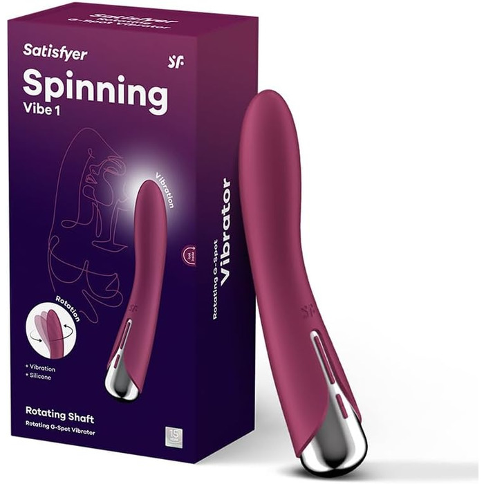 Вібратор Satisfyer Spinning Vibe 1 G-Punkt | 12 вібрацій та 5 програм обертання | Для жінок | Водостійкий (IPX7) | (Полуниця)