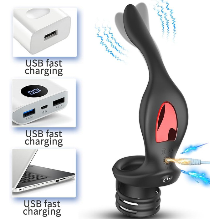 Масажер простати для чоловіків NAIXBTY з кільцем на пеніс та пультом керування, телескопічний вібратор, анальні вібратори, Butt Plug з 12 режимів вібрації та режимом штовхання. Іграшки для дорослих для чоловіків