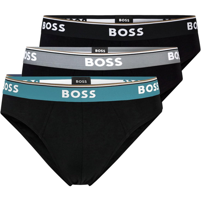 Труси чоловічі BOSS 3P Power з бавовни з логотипами (L, -981 Black Multi)