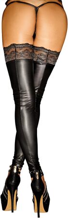 Чорні мереживні панчохи без пояса Wetlook XL Noir Handmade