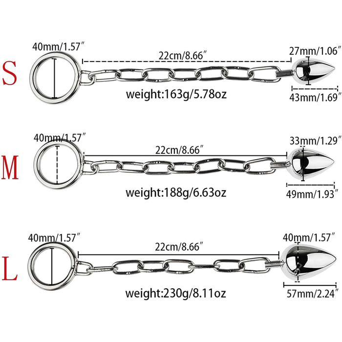 Анальний масажер з нержавіючої сталі Youxclian: набір анальних кульок, ланцюжок, кільце для статевого члена, анальний дільник, масажер простати, для жінок та чоловіків.