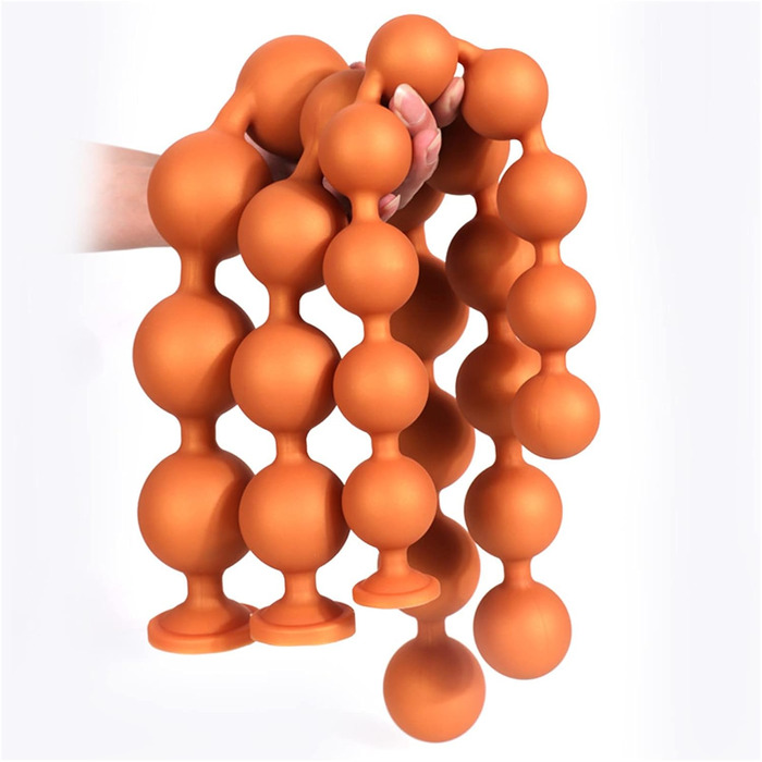 Анальні кульки Jinqian Silikon з 9 кульок, стимулятор G-точки, анальний дилататор, SM-іграшка для жінок та чоловіків (S-45 см, Ø 4 см)