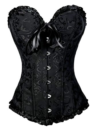 Чорне корсетне мереживо для повних грудей: мереживний корсет XXL для вечірньої сукні та повсякденного носіння