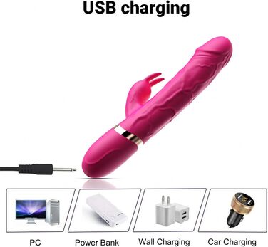 Вібратор для жінок: вібратор клітора та G-точки, силіконовий кролик з 10 режимами, сексуальні іграшки для дорослих (чорний)