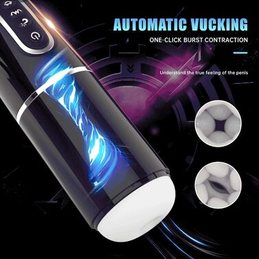 Електричний мастурбатор для чоловіків з 6 режимами, функція всмоктування, вібрація головки, стимулятор пеніса