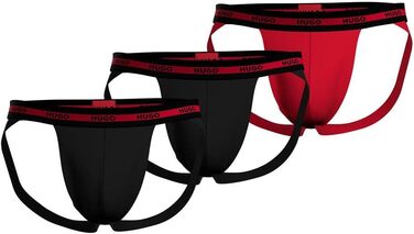 Шорти-боксерки чоловічі HUGO JOCKSTR TRIPL Planet, 3 шт. з еластичної бавовни, логотип, XL, яскраво-червоний