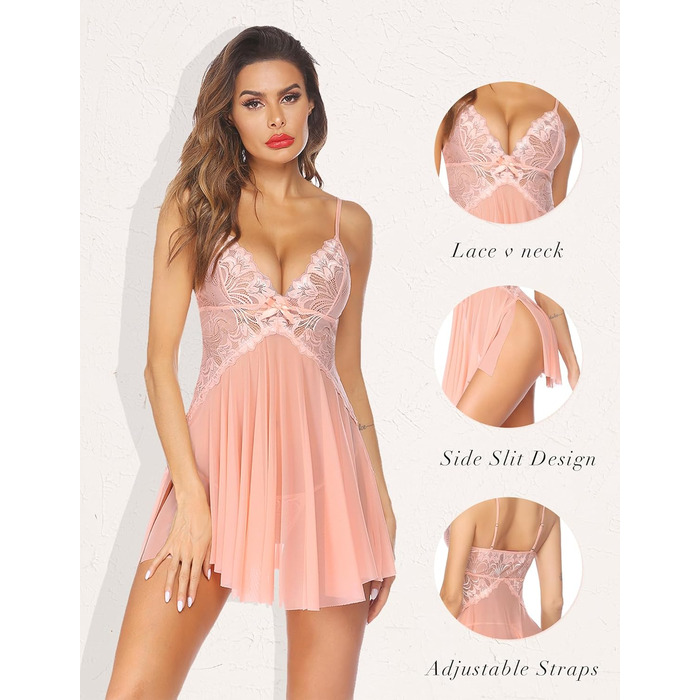 Avidlove Babydoll з мереживом для жінок, сексуальна нічна сорочка, екзотична сорочка для нареченої - помаранчевого кольору - розмір XX-Large