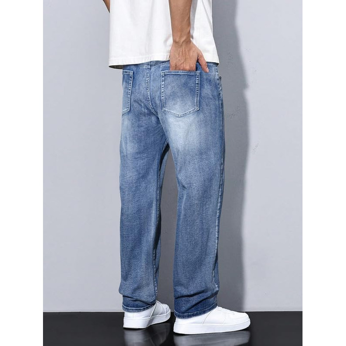 Чоловічі джинси Elegancity Baggy Stretch: широкі штани в стилі Y2K Streetwear, Loose Fit, сині (XS)