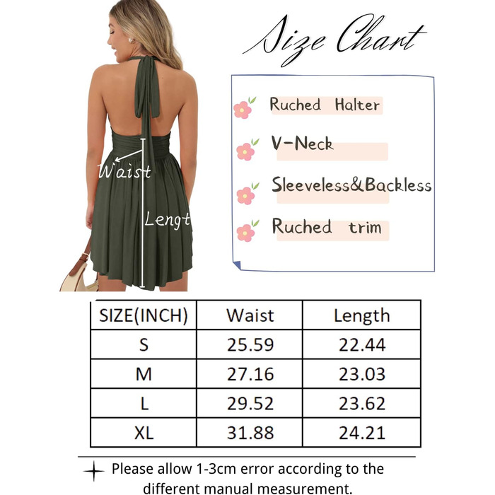 Сукня Heyolo Mini для жінок, глибокий V-подібний виріз, відкрита спина, для вечірок, клубів, коктейльних подій, чорна (XL, Зелений (Армійський))