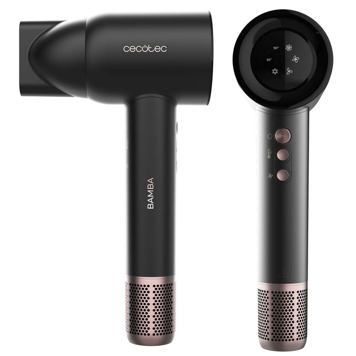 Фен для волосся Cecotec DryNova 2in1 з BLDC-мотором, 1400 Вт, сенсором температури та нано-іонізацією, чорний