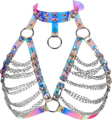 Жіночий шкіряний корсет-нагрудник PETMHS Punk Gothic з лазерним малюнком