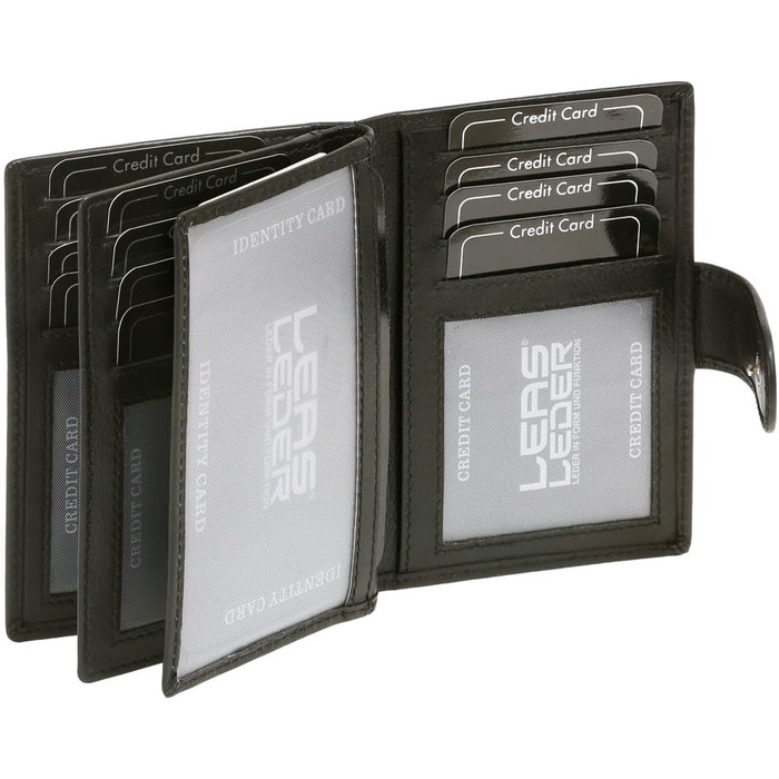 Шкіряний тримач для кредитних карток LEAS Card-Collection з RFID-захистом, чорний