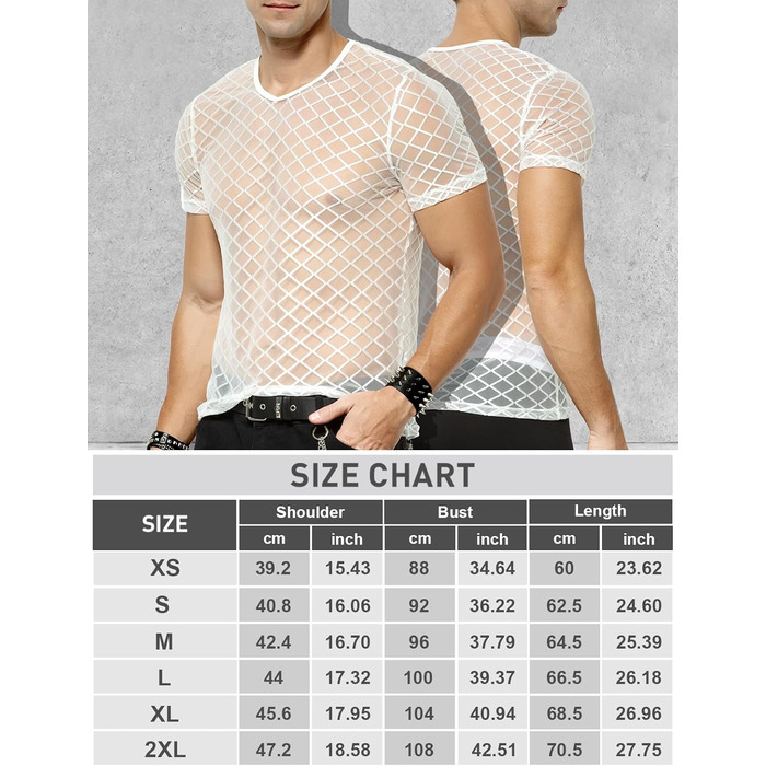 Мускульна футболка з короткими рукавами Casey Kevin Herren, сітка, мереживо, сітчаста сорочка для чоловіків (S, A2-білий)