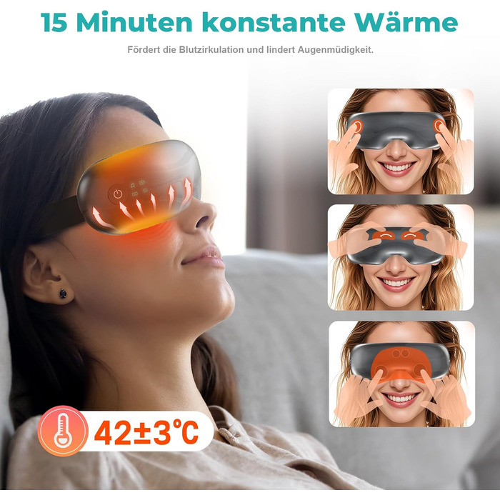 Масажер для очей Eyecloud Vision з підігрівом, Bluetooth-музикою та повітряним компресійним масажем для зняття втоми та сухості очей