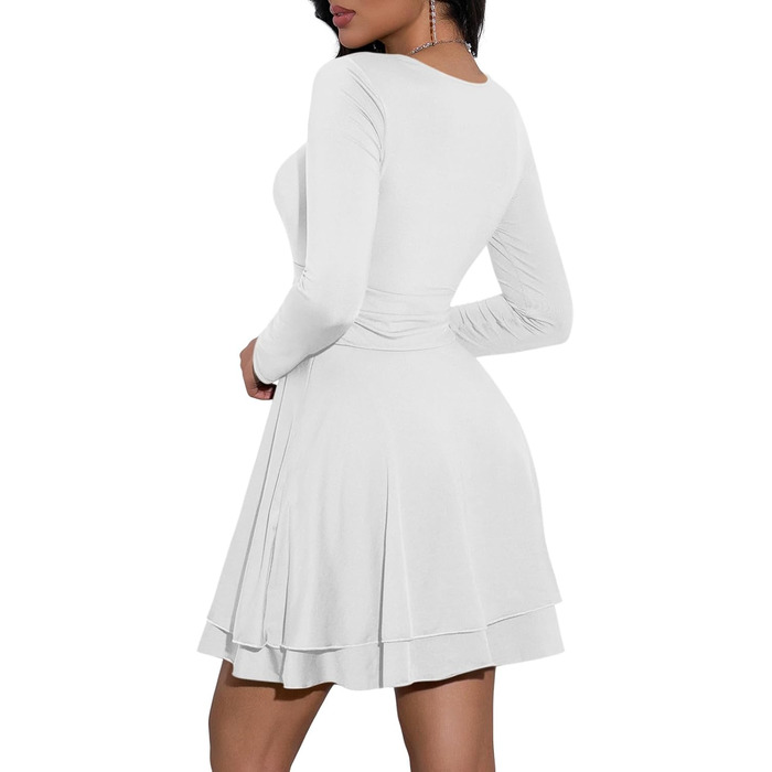 Cicy Bell: міні-сукня з квадратним вирізом та воланами, біла, XL