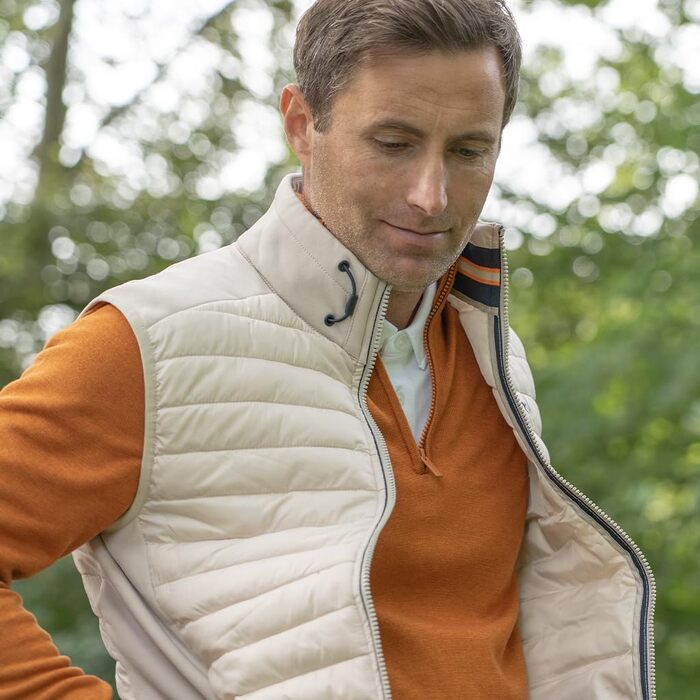 Чоловічий гібридний утеплений жилет Calvin Klein для гольфу, темно-синій з помаранчевим
