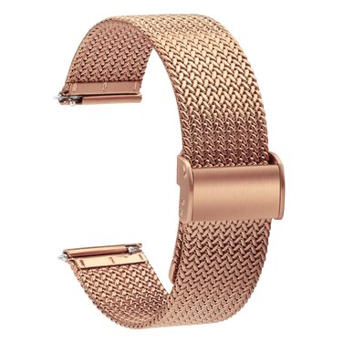 Міланський ремінець для годинника з нержавіючої сталі TStrap Mesh 20мм — металевий замінний браслет зі швидким замком для смарт-годинника (чорний, унісекс)