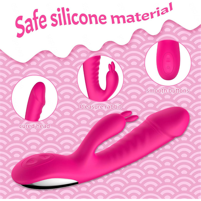 Вібратор G-Punkt Klassischer Rabbit з підігрівом, 10 режимів, тихий, для жінок (рожевий)