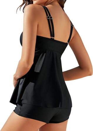 Чоловічий двочастинний купальник Push up, тангкіні з високою талією, чорний. Розмір XXL