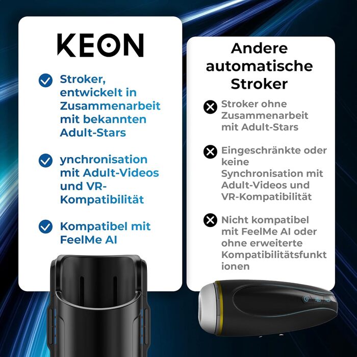 KEON Автоматичний мастурбатор для чоловіків з сумісним Stroker PowerBlow – Інтерактивний контент – Мастурбація для чоловіків – Без рук – Регульована довжина удару KEON