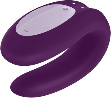 Satisfyer Double Joy Connect App - парний вібратор з керуванням через додаток | 9 см | Інтимні іграшки для пар | Сильні вібрації | Керування через додаток | Фіолетовий колір