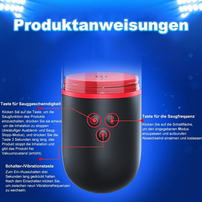 Електрична вакуумна помпа для пеніса NAIXBTY з 9-ма режимами вібрації та 4-ма рівнями потужності. Розширювач пеніса, тренажер витривалості. Інтимні іграшки для чоловіків