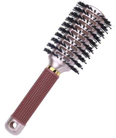 Овальна щітка для волосся PERFEHAIR з двосторонньою щетиною кабана, антистатичний гребінець для жінок та чоловіків, для короткого та середнього волосся