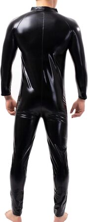 Чоловічі шорти QiaTi без рукавів, лосини на блискавці з екошкіри, боді з 2 кишенями для повсякденного носіння та клубів (XL, чорний)