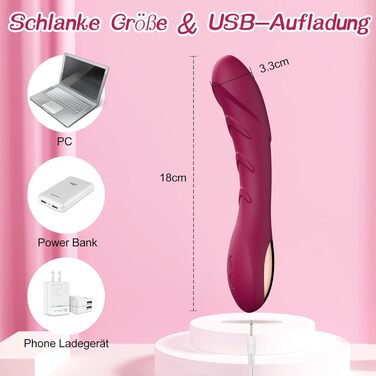 Вібратор G-Spot з силікону для жінок та пар, 12 режимів, реалістичний дизайн (червоний)