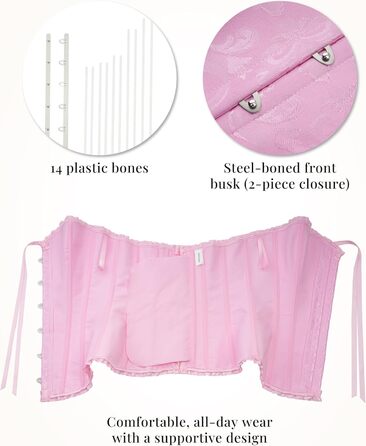 Корсетний топ SZIVYSHI для повного бюсту: готичний корсет, бюстгальтер, рожевий