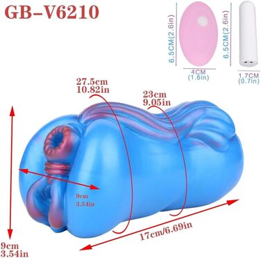 Масажер для тіла Lmgoc 2-в-1 з силікону, 697г, з формою рота монстра та реалістичною вагіною, 10 режимів вібрації, міні-вібратор для дорослих