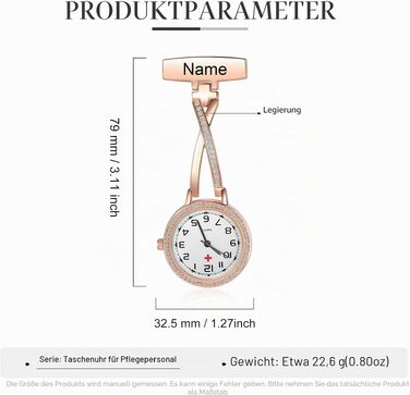 Персоналізований годинник для медсестер lorjewel з іменем, кишеньковий годинник для жінок з кліпсою, ідеальний подарунок до Дня медсестри