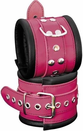 Набір для БДСМ: шкіряне спорядження для зв'язування (набір) - чорний/рожевий