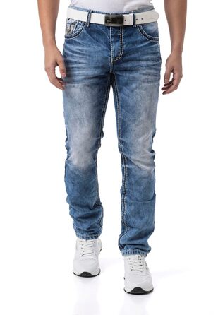 Чоловічі джинси Cipo & Baxx з декоративними швами, сині (42W / 32L) — стильний повсякденний дизайн