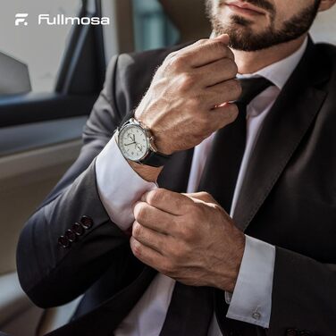 Набір шкіряних ремінців для годинника Fullmosa 22мм (2 шт), натуральна шкіра зі сталевою застібкою, коричневий та чорний