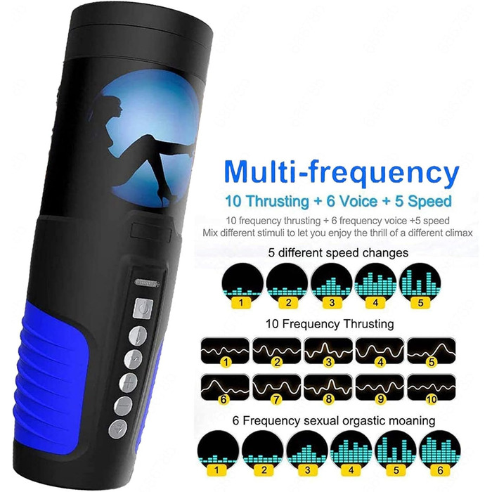 Електричний мастурбатор для чоловіків з телескопічною функцією та 4 швидкостями, 3D силіконова вагіна