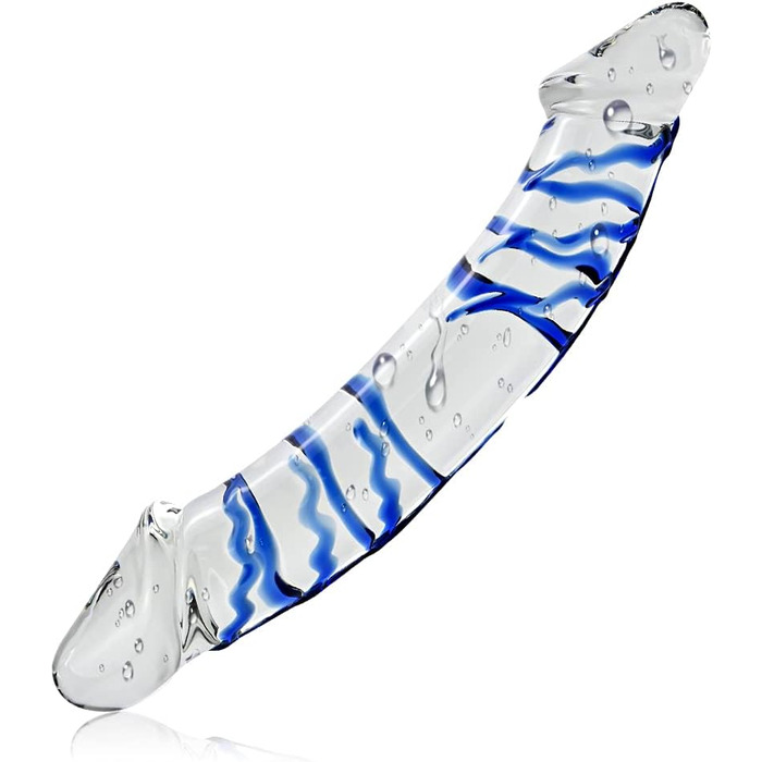 Анальний стимулятор з двома головками (G-точка, масаж простати) - синій, з ехідою