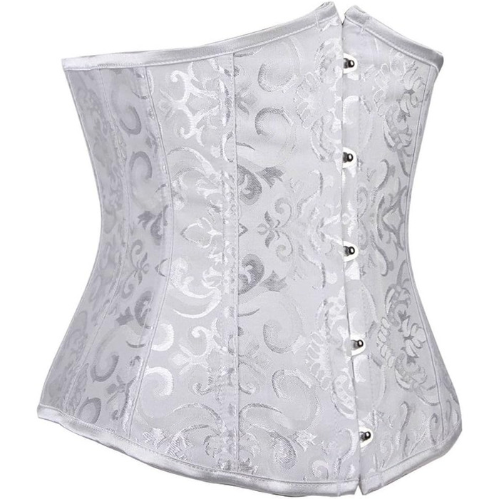 Корсет Everbellus для жінок з 24 сталевими ребрами, для схуднення, корсаж, пояс, під грудьми, без ребер, мідер (S, білий)