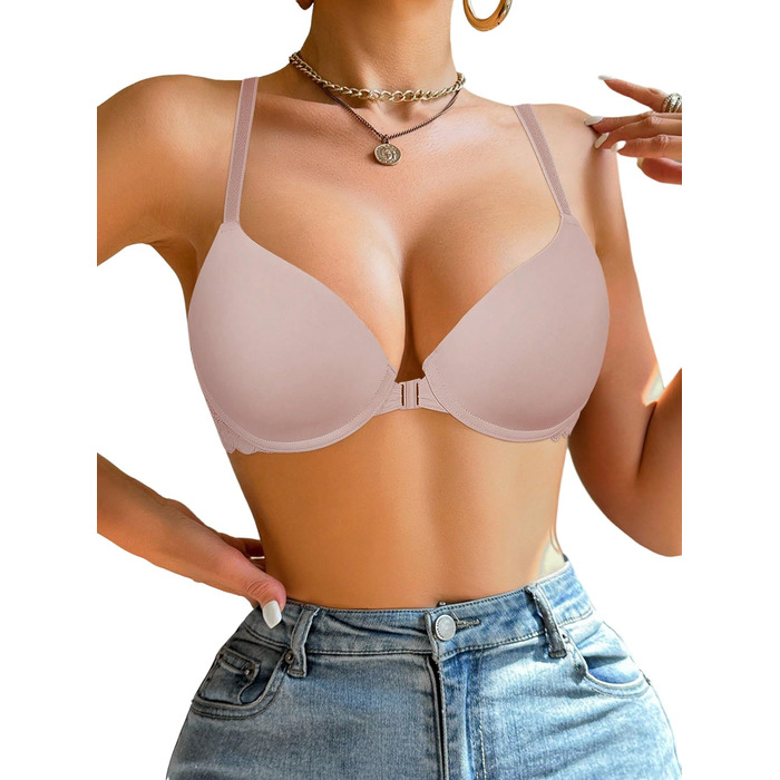 Чорний мереживний бюстгальтер GORGLITTER з кісточками та push-up (90B)