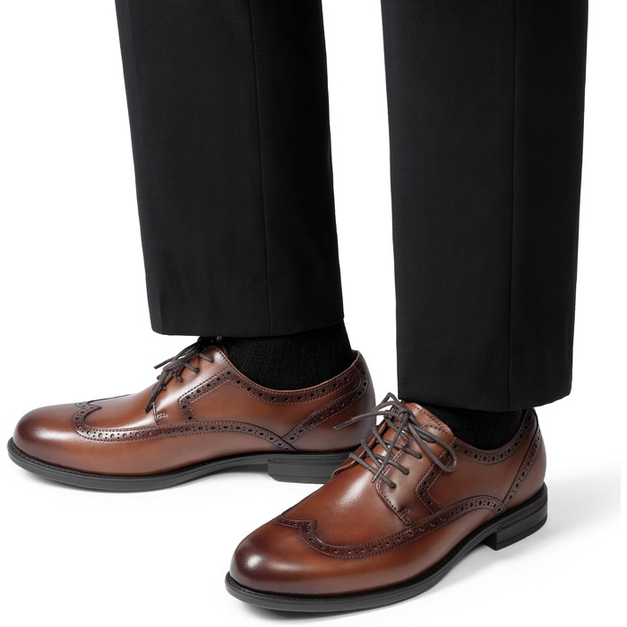 Чоловічі шкіряні туфлі Bruno Marc Brogue Wingtip світло-коричневого кольору, розмір 44 EU