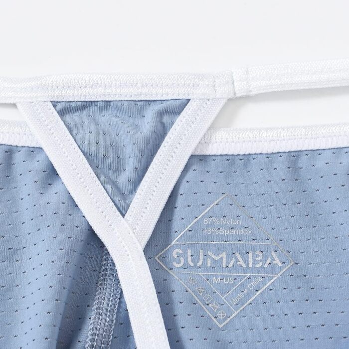 Танга чоловічі з сіткою, великі кишені, м'які, світло-сірі, XXL