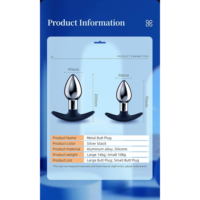 Анальний плагін для жінок з кулькою всередині – металевий батплъг для інтенсивних відчуттів, секс-іграшка для пар та початківців LZYLWC (S+L)
