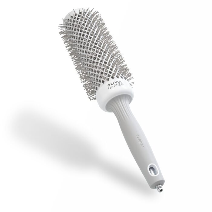 Професійна кругла щітка для укладки волосся Olivia Garden Expert Blowout Speed, 45 мм, біло-сіра