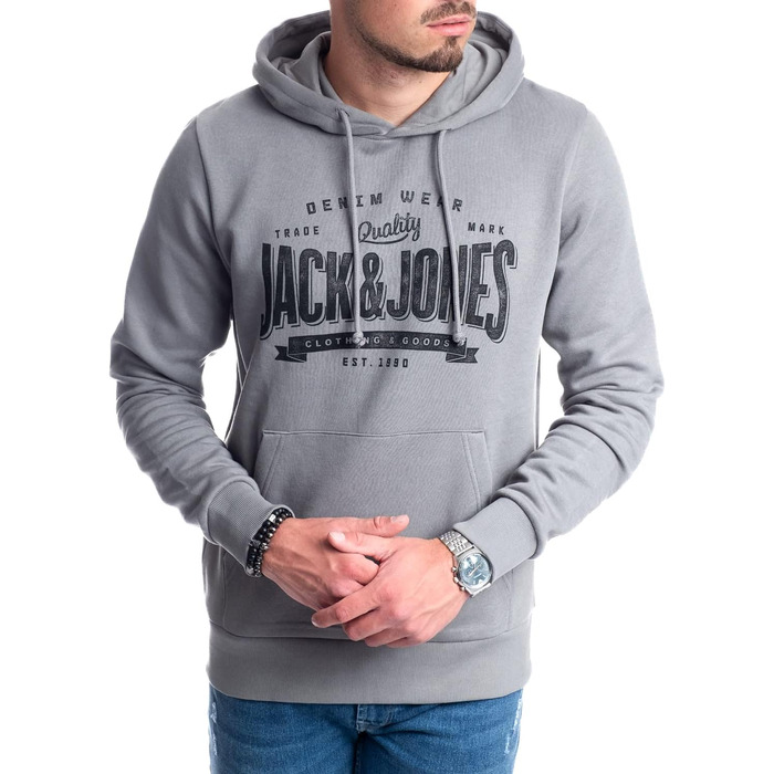 Чоловічий худі Jack & Jones з логотипом, колір Sedona Sage, модель Mika