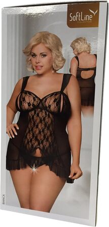 Чорна babydoll Bianca з G-String, розмір XXXL - SoftLine Collection