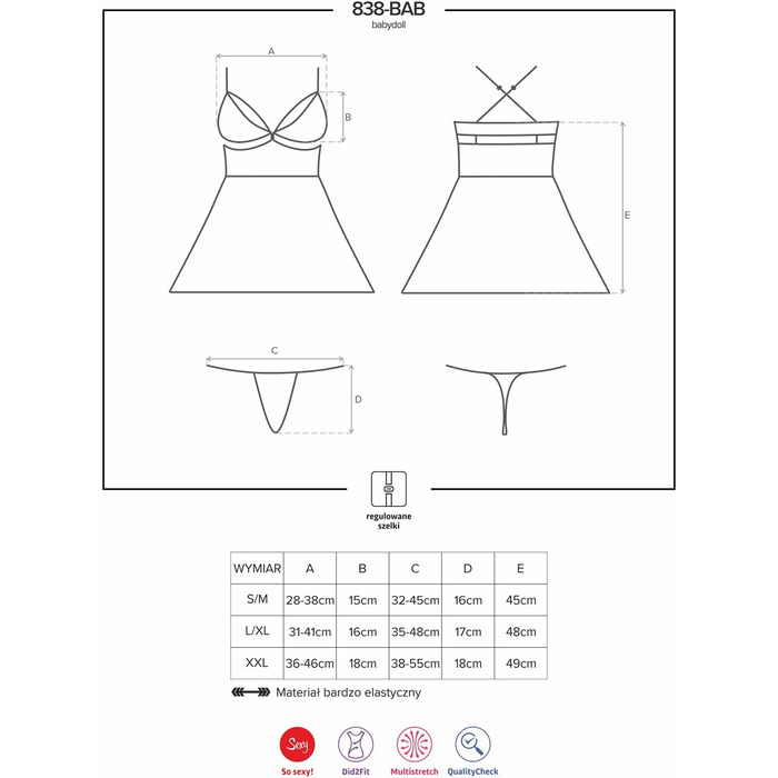 Babydoll Obsessive з шнурком для жінок, червоний, L-XL